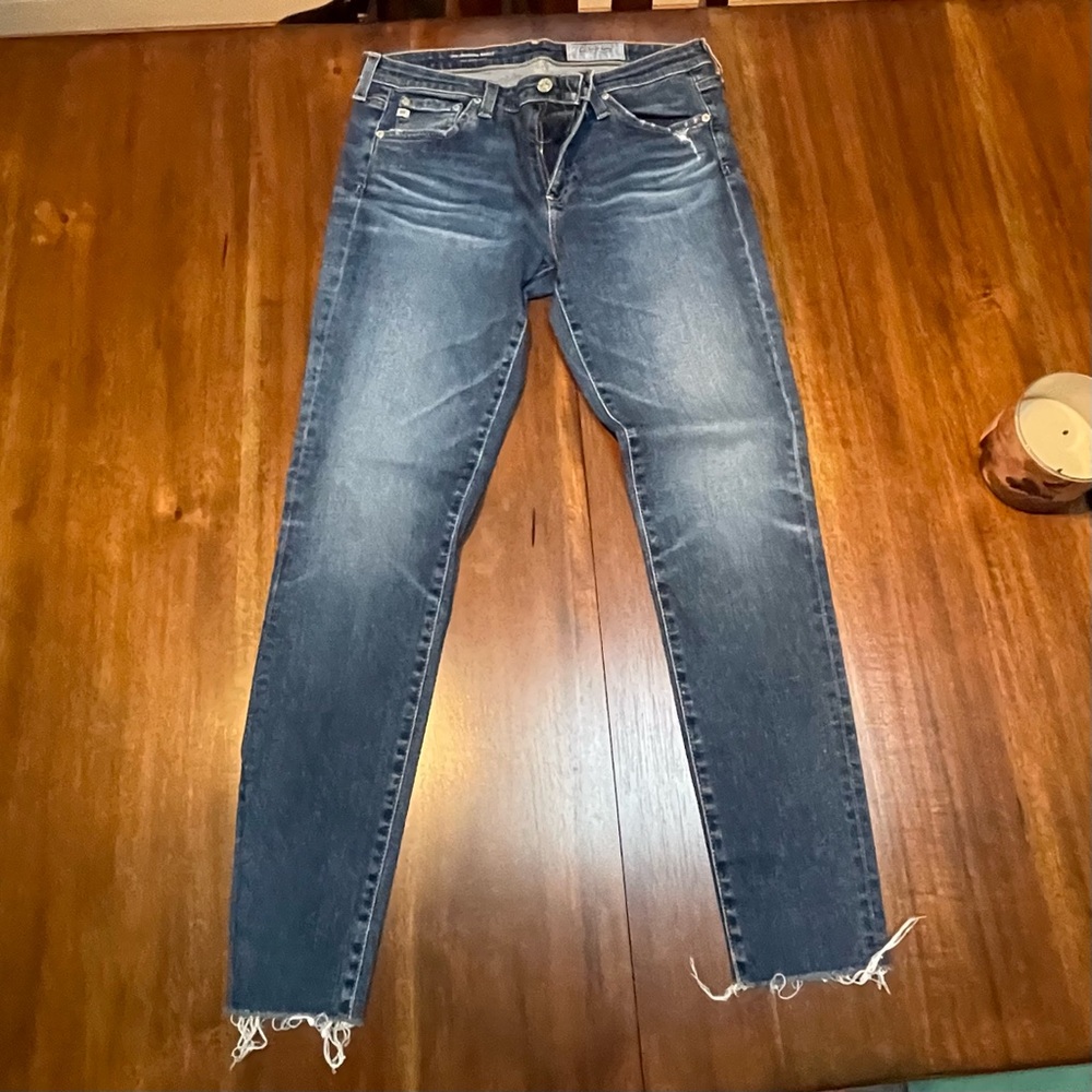 AG Adriano Goldschmied Cropped Blue Jeans